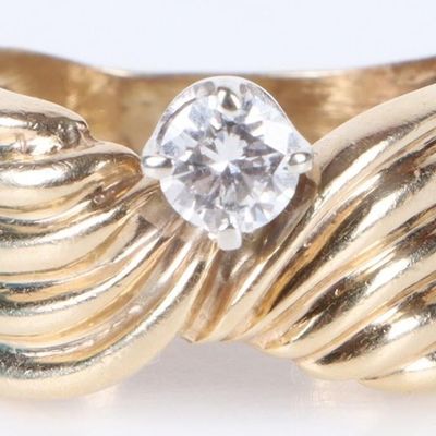 Sale Photo Thumbnail #88: NATURAL 0.33CT DIAMOND ROUND SOLITAIRE 14K RING