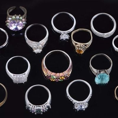Sale Photo Thumbnail #6: FINELY CRAFTED LADIES RINGS (18) ONE GOLD-PLATED