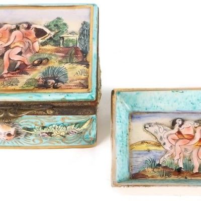 Sale Photo Thumbnail #41: VINTAGE CAPODIMONTE ARDALT ITALIAN TRINKET BOX