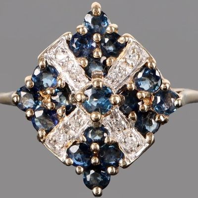 Sale Photo Thumbnail #91: 14K YELLOW GOLD LADIES RING W/ LONDON TOPAZ & DIAS