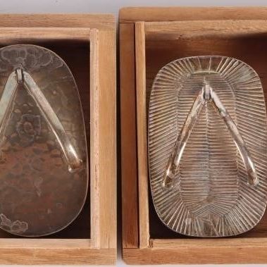 Sale Photo Thumbnail #119: ANTIQUE STERLING SILVER JAPANESE SANDALS SHAKERS-2
