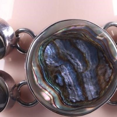 Sale Photo Thumbnail #16: MEXICO STERLING SILVER LADIES BRACELET W/ MOP