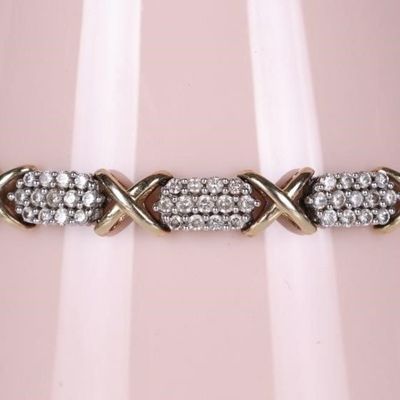 Sale Photo Thumbnail #207: 1.55 CTW DIAMOND 10K GOLD LADIES "X" BRACELET