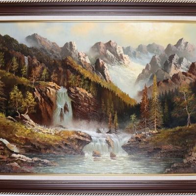 Sale Photo Thumbnail #401: AFTER BOB ROSS ORIGINAL MOUNTAIN LANDSCAPE OIL