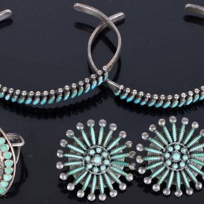 Sale Photo Thumbnail #314: SW STYLE 925 BRACELETS EARRINGS & RING W/ TURQ (4)