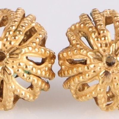 Sale Photo Thumbnail #296: 14K YELLOW GOLD LADIES ROUND BAUBLE STUD EARRINGS