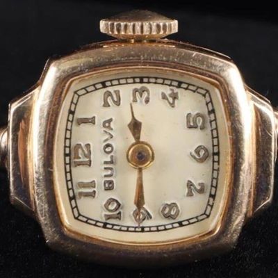 Sale Photo Thumbnail #30: 14K YELLOW GOLD BULOVA WATCH RING 17 JEWELS WORKS