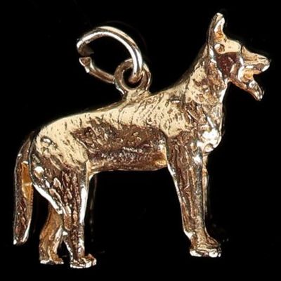 Sale Photo Thumbnail #266: SOLID 14K YELLOW GOLD GERMAN SHEPARD PENDANT