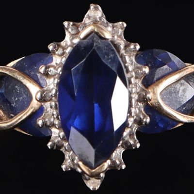 Sale Photo Thumbnail #169: 1.75CTW BLUE SAPPHIRE 10K YELLOW GOLD LADIES RING