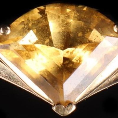 Sale Photo Thumbnail #70: 14K YELLOW GOLD FAN FACETED CITRINE LADIES RING
