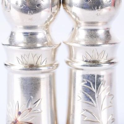 Sale Photo Thumbnail #136: JAPANESE KOKESHI DOLL S & P SHAKERS 950 STERLING
