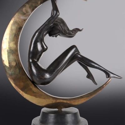 Sale Photo Thumbnail #216: ART DECO BRONZE LUNAR GODDESS SCULPTURE