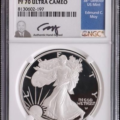 Sale Photo Thumbnail #318: 2023 S FINE SILVER U.S. EAGLE PF-70 UC NGC SIGNED