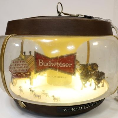 Sale Photo Thumbnail #456: VINTAGE BUDWEISER CLYDESDALE CHAMP CAROUSEL LAMP