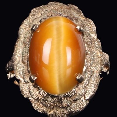 Sale Photo Thumbnail #174: 10K YELLOW GOLD TIGERS EYE LADIES RING