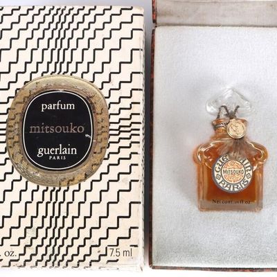 Sale Photo Thumbnail #386: VINTAGE GUERLAIN MITSOUKO 1/4 OZ SEALED PERFUME