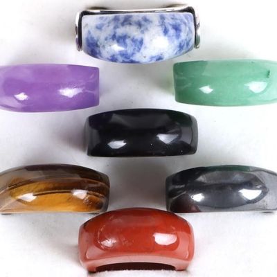 Sale Photo Thumbnail #4: STERLING SILVER 7 INTERCHANGEABLE GEM RING SET