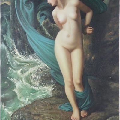Sale Photo Thumbnail #414: POYNTER ANDROMEDA REPRODUCTION OIL PAINTING