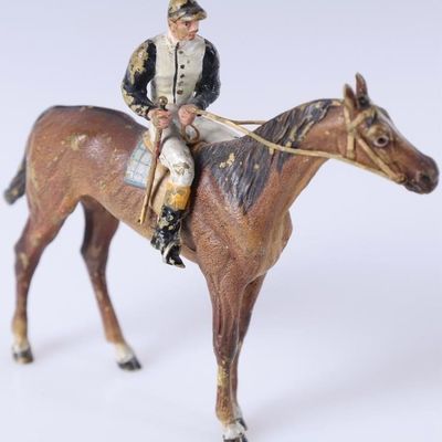 Sale Photo Thumbnail #217: GESCHUTZT VIENNA HORSE JOCKEY BRONZE COLD PAINTED