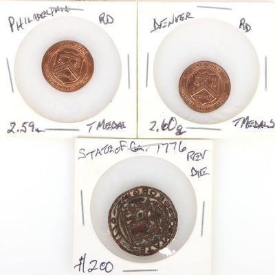 Sale Photo Thumbnail #367: RARE ASSORTED U.S. TOKENS/ MEDALLIONS - (3)