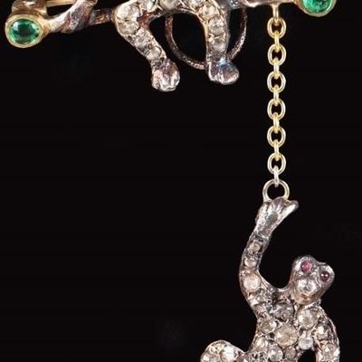 Sale Photo Thumbnail #304: 14K GOLD & 925 CIRCUS MONKEYS LADIES BROOCH/PEND