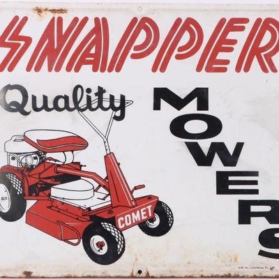 Sale Photo Thumbnail #451: VINTAGE SNAPPER COMET QUALITY MOWERS METAL AD SIGN