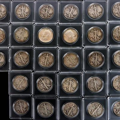 Sale Photo Thumbnail #336: ASSORTED WALKING LIBERTY HALF DOLLARS - (28)