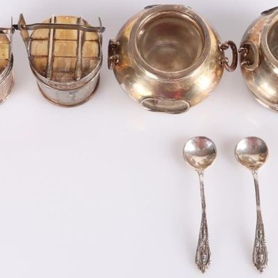 Sale Photo Thumbnail #133: ANTIQUE STERLING SILVER BUCKETS/CAULDRON SHAKERS 2
