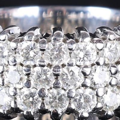 Sale Photo Thumbnail #111: 14K WHITE GOLD LADIES RING STUDDED W/ MOISSANITE