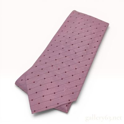 Louis Vuitton 100% Silk Herringbone Polka Dot Necktie