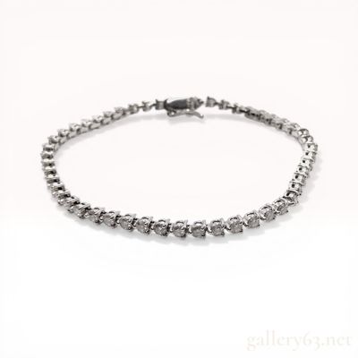 Platinum and 3.00ctw Natural Diamond Tennis Bracelet