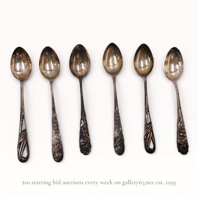 A Set of Six Japanese Silver Demitasse Spoons