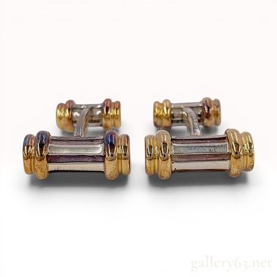 Sterling Silver and 18KYG Tiffany and Co. Barbell Cufflinks