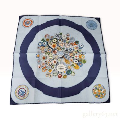 Hermes Sulfures Silk Gavroche Scarf