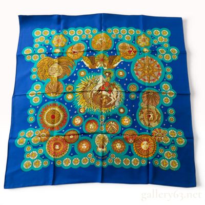 Hermes Le Roy Soleil Silk Carre 90 Scarf by Annie Faivre