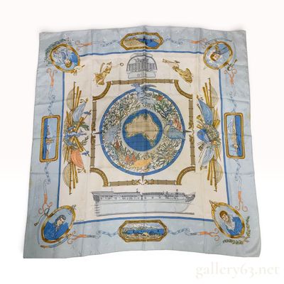 Hermes Le Geographe Silk Jacquard Scarf by Sandra Laroche