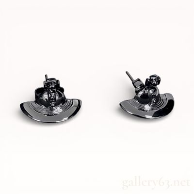 A Pair of Vivienne Westwood Petite Orb Gunmetal Tone Stud Earrings