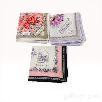 Three Christian Dior Floral Cotton Scarves