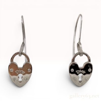 A Pair of Christian Dior Heart Padlock Drop Earrings