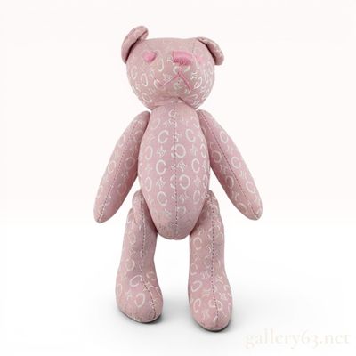 A Celine C Macadam Pink Patterned Designer Teddy Bear
