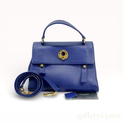 Saint Laurent Paris Muse Two Top Handle Bag in Cobalt Blue Leather