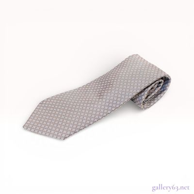 Hermes Men's Silk Necktie, Geometric Jacquard Pattern