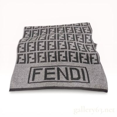 Fendi Zucca Monogram Knit Wool Scarf
