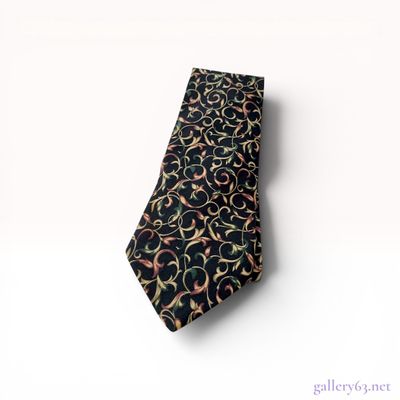 Christian Dior Monsieur Silk Foliate Scroll Necktie