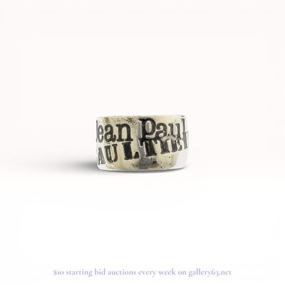 Jean Paul Gaultier Sterling Silver Logo Band Ring