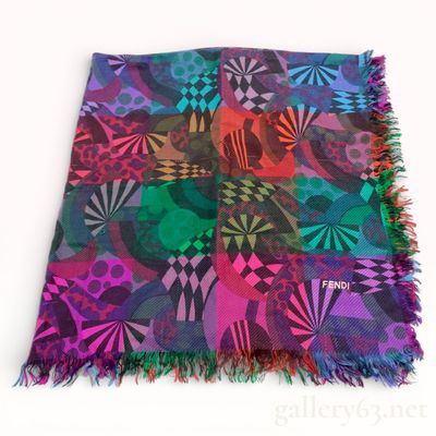 Vintage Fendi Acrylic Logo Scarf