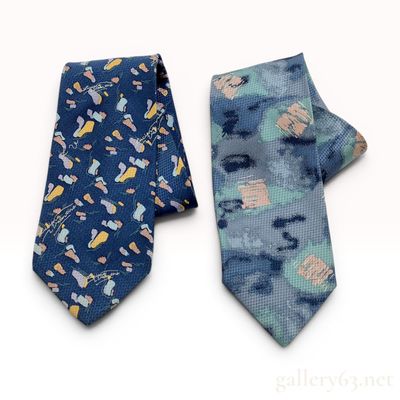 Two Luciano Valentino Silk Neckties