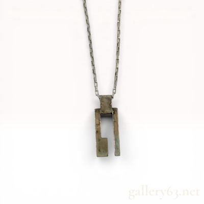 Gucci Sterling Silver Modernist G Pendant Necklace