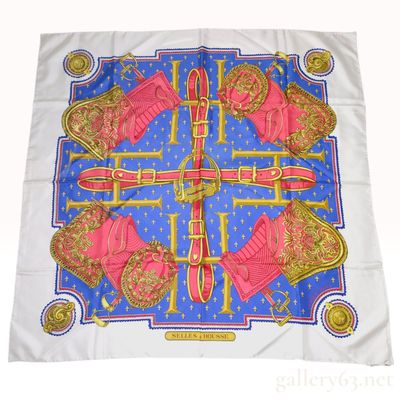 Hermes Selles a Housse Silk Scarf by Christiane Vauzelles