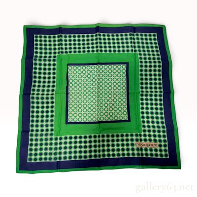 Yves Saint Laurent Geometric Concentric Square Silk Scarf
